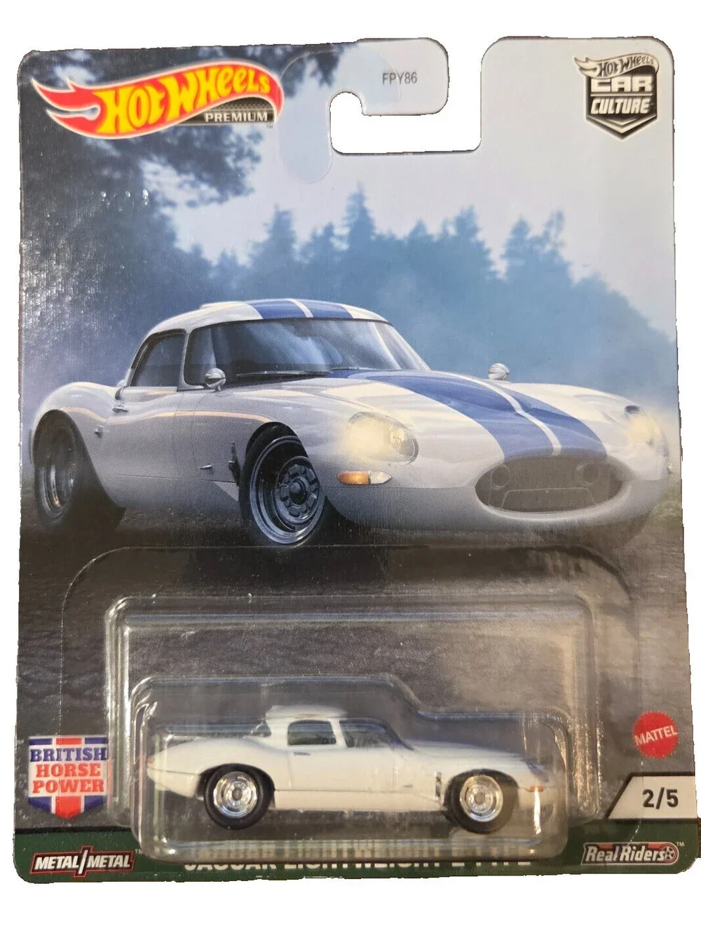 Hot Wheels Premium Jaguar Lightweight E-Type British Horse Power Real Riders